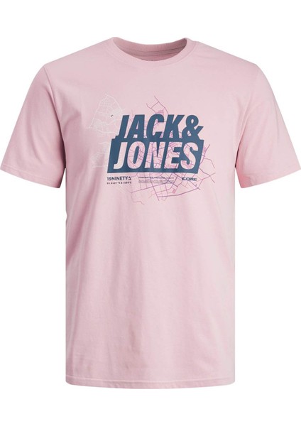 Jack & Jones Erkek T-Shirt Pembe 12257908  Jcomap Summer Logo Tee Ss