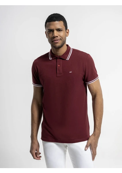 Erkek Polo Yaka T-Shirt Bordo LF2036702