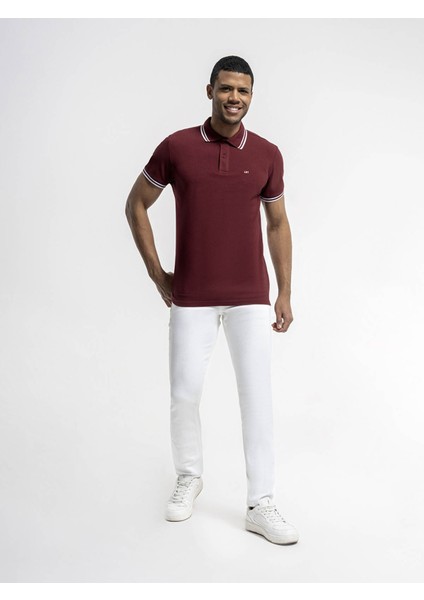 Erkek Polo Yaka T-Shirt Bordo LF2036702