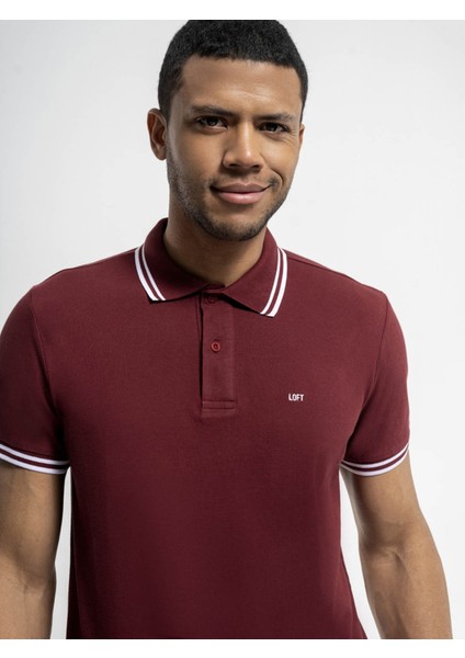 Erkek Polo Yaka T-Shirt Bordo LF2036702