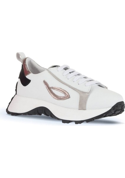 Beyaz Bej Deri-Süet Kadın Spor Ayakkabı 01wa8601 fiyatları