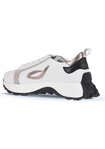 Beyaz Bej Deri-Süet Kadın Spor Ayakkabı 01wa8601 fırsatları