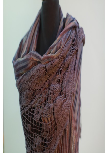 Mor Renk Pamuklu Şal