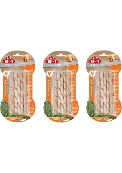 Delights Twisted Sticks Tavuklu Burgu Köpek Ödülü 55 gr. x 3 Paket