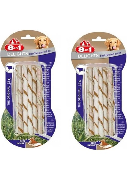 Delights Beef Twisted Sticks Biftekli Burgu Köpek Ödülü 55 gr. x 2 Paket