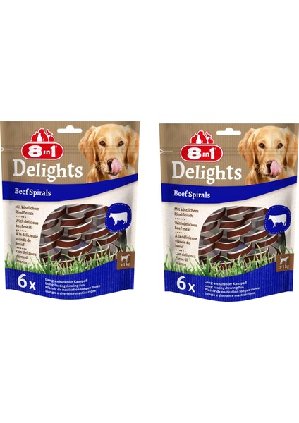 Delights Beef Spirals Biftekli Burgu Ödül 6 Lı x 2 Adet