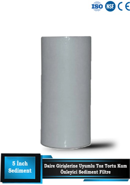 Daire Bina Girişi 5 Inch 1 Aşama Yedek Filtre Seti Toz Tortu Tutucu (1 Mikron Sediment Filtre)