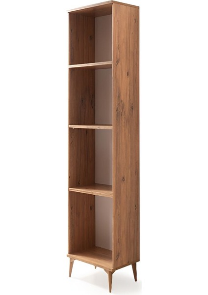 Avm 24 Saka Gardırop Tek Kule Raflı Ceviz-Beyaz Mdf Kapak 35X47X185