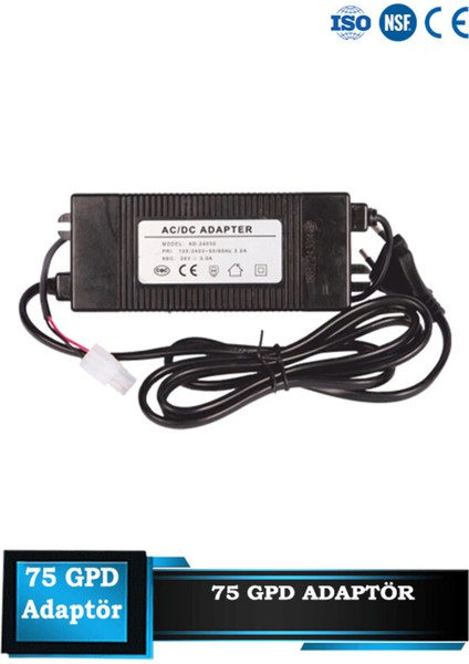 Tüm Su Arıtma Cihazlarıyla Uyumlu 75 Gpd Pompa Adaptörü