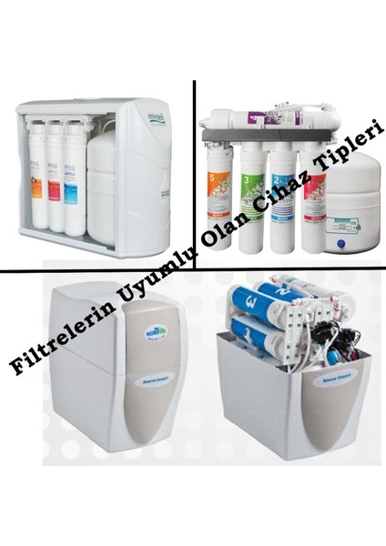 Waterlife Su Arıtma Cihazı Uyumlu 3 Aşama 6 Aylık Filtre Bakım Seti