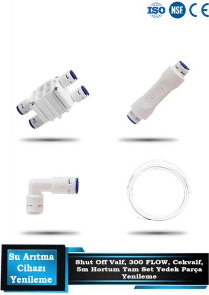 Tüm Su Arıtma Cihazları Için Parça Yenileme ve Bakım Kiti Shut Off - Flow - Valfe