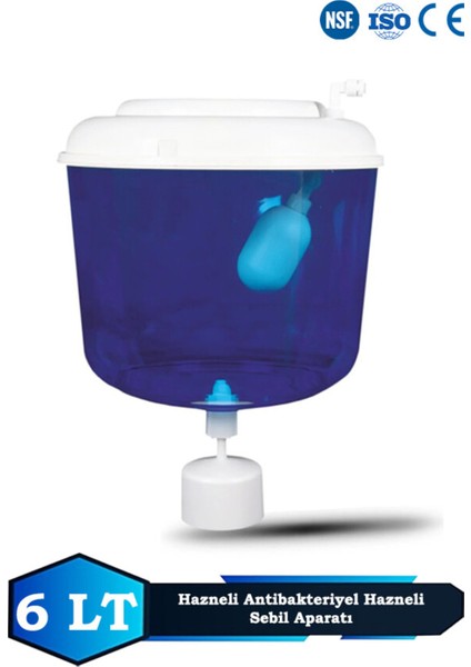 Su Arıtma Cihazları ve Sebiller Için 6 Litre Hazneli Sebil Üstü Aparat