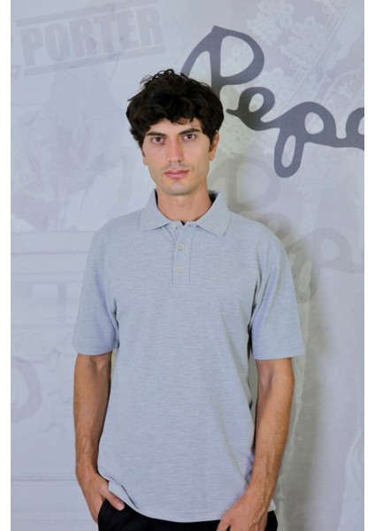 Erkek Pamuk Polo Yaka Büyük Beden Düz Battal T- Shirt