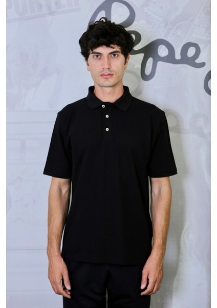 Erkek Pamuk Polo Yaka Büyük Beden Düz Battal T- Shirt