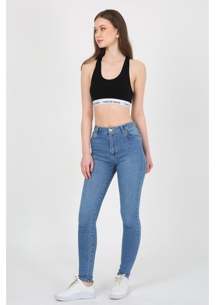 Skinny Normal Bel Dar Paça Kot Pantolon Eva 9028-104 Blue modelleri