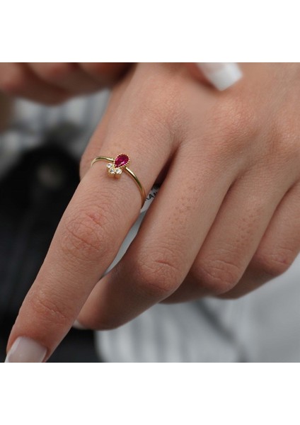 Kırmızı Damla Yüzük modelleri