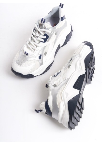 Muca Lacivert Beyaz Sneaker Günlük Spor Ayakkabı