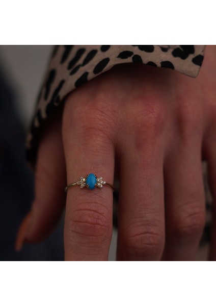 Firuze Taşlı Lotus Yüzük fiyatları