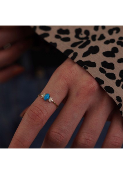 Firuze Taşlı Lotus Yüzük modelleri