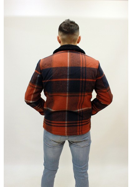 Caz 1001 Kareli Yakası Kürklü Ekose Kalın Erkek Mont fırsatları