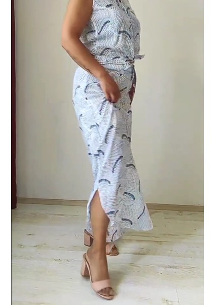 Kadın Pamuklu Kumaş Üst Kolsuz Alt Şalvar Model Astarlı Pantolonlu Yazlık Ikili Tarz Takım fiyatları