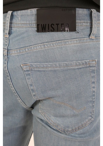 Gabon 625-07 Erkek Dar Kesim Dar Paça Likralı Kot Pantolon Gri fırsatları