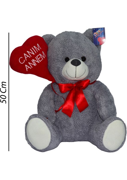 Anneler Gününe Özel Kalpli Ayı Peluş 50 cm 62050 fiyatları