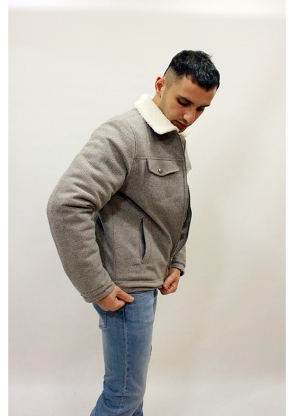 Caz 1041 Içi Kürklü Yakalı Kırçıllı Erkek Kaşe Mont fırsatları