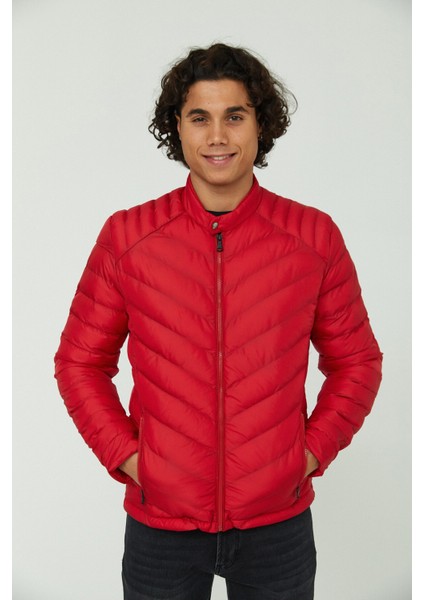 Caz 1022 Şişme Erkek Mikro Puf Mont Kırmızı