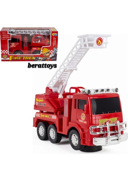 berattoys 23 cm Pilli Itfaye Oyuncak Itfaye Sesli Işıklı Itfaye Araba Pilli Oyuncak Yerde Gezen