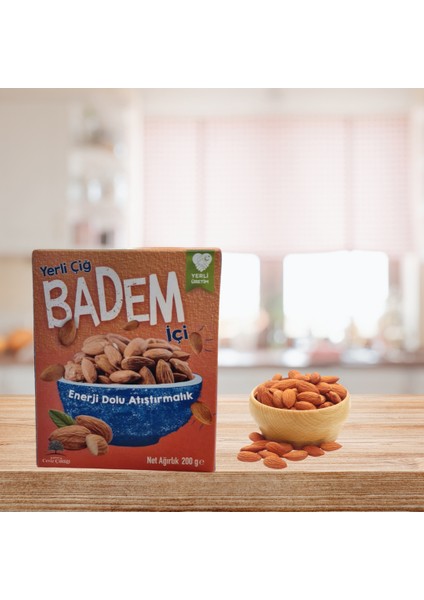 Yerli Çiğ Badem İçi Yeni Hasat Taptaze Ak Badem 200 g