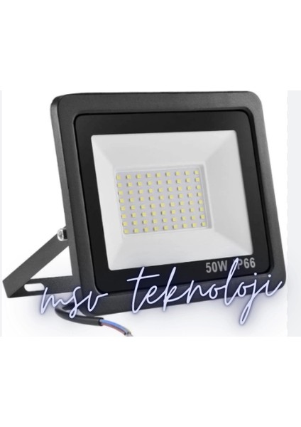 220 Volt 50 Watt 6500K Beyaz Işık Slim LED Projektör IP65 Dış Mekan
