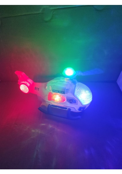 Berattoys 20 cm Pilli Helikopter Oyuncak Polis Helikopteri Sesli Işıklı Pilli Oyuncak