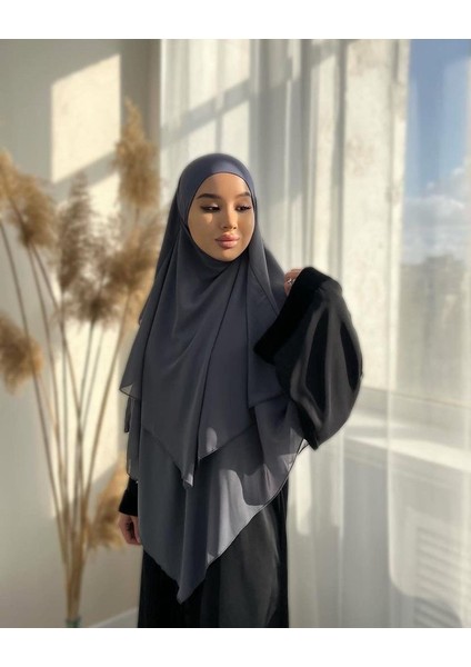 Üç Katlı Şifon Sufle Khimar