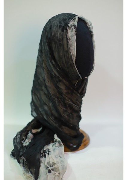 Gri Ve Siyah Renk Pamuklu Şal Eşarp fiyatları