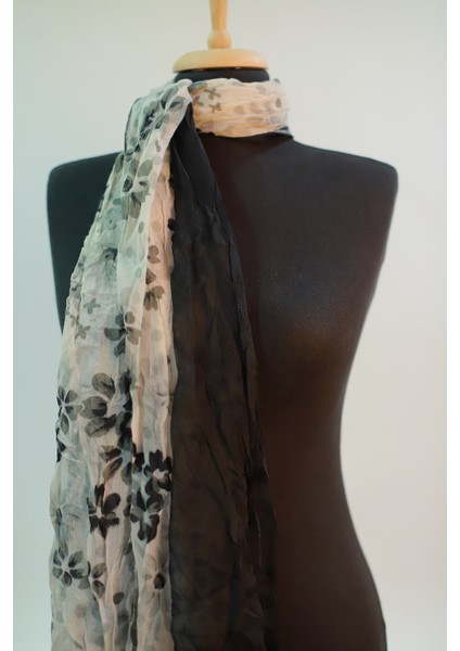 Gri Ve Siyah Renk Pamuklu Şal Eşarp modelleri