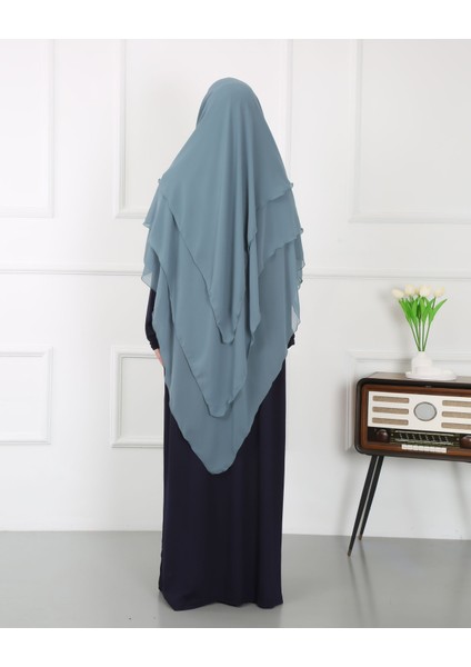 Mercan Hijab Üç Katlı Şifon Sufle Khimar