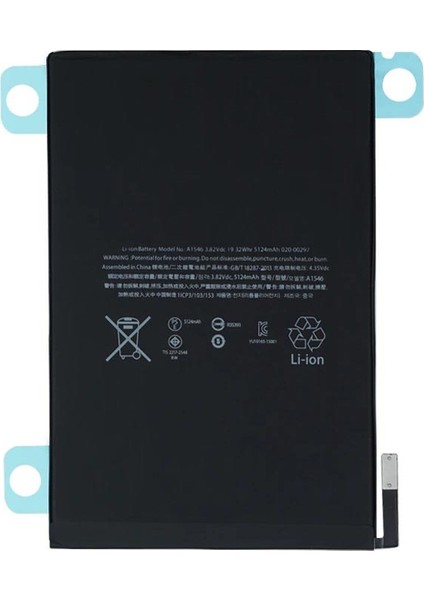Apple iPad 4 Mini A1550 A1538 Ile Uyumlu Tablet Pil