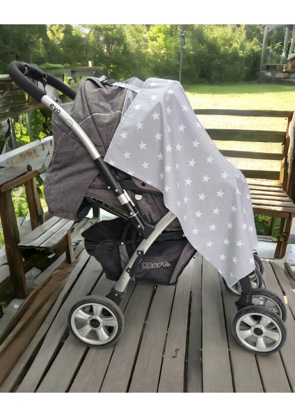 Balenli Gri yıldızlar Emzirme önlüğü 100x80 cm indirimleri