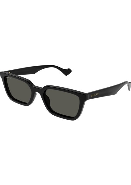 GG1539S 001 55-19 Kadın Siyah Mat Camlı Siyah Asetat Dikdörtgen Güneş Gözlüğü