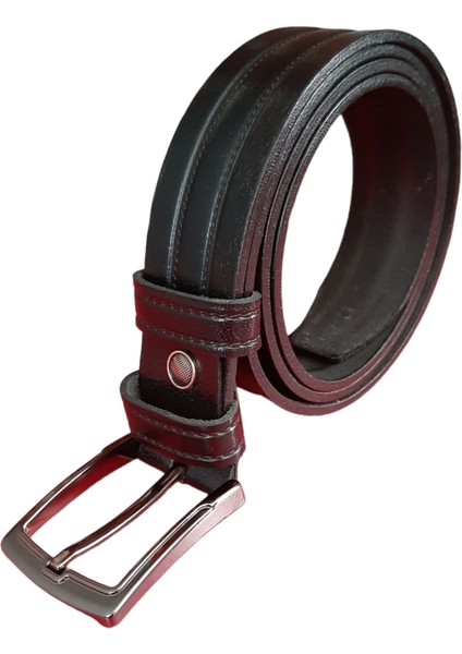 Erkek Kemer 3,5 Cm. Desenli Siyah Deri (Vejetal Dana Derisi) GVN-0053