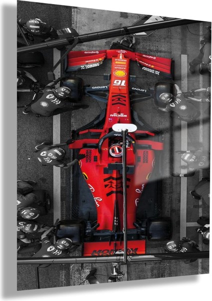 Temperli Gerçek Cam Tablo Ferrari Formula 1 Görseli