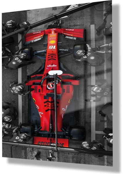 Temperli Gerçek Cam Tablo Ferrari Formula 1 Görseli