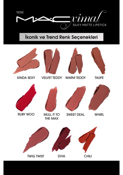 M·A·CXIMAL Silky Matte Lipstick Nemlendirme Etkili Yoğun Renk Sağlayan Ruj - Warm Teddy