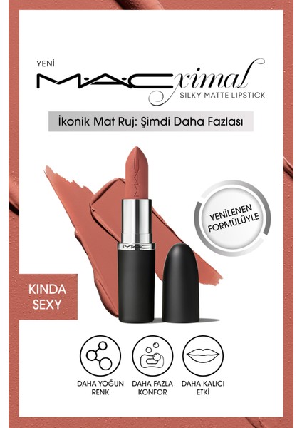 M·A·CXIMAL Silky Matte Lipstick Nemlendirme Etkili Yoğun Renk Sağlayan Ruj - Kinda Sexy