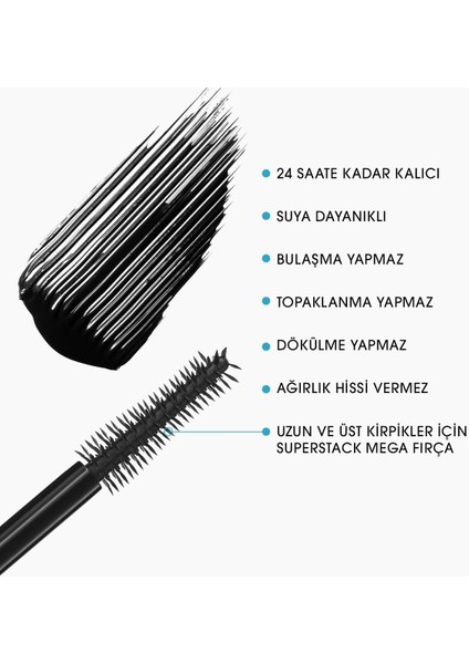 M·a·cstack Waterproof Suya Dayanıklı Maskara - Black Stack - 12ml - 773602613700