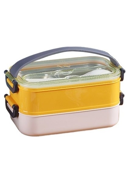Saplı Çift Katmanlı Paslanmaz Çelik Öğle Yemeği Kutusu (Yurt Dışından)