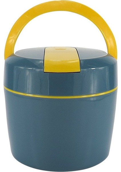 Saplı Yuvarlak Plastik Çift Katmanlı Öğle Yemeği Kutusu (Yurt Dışından)