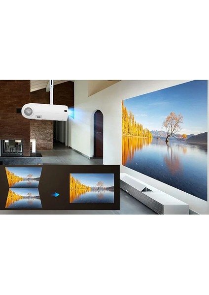 Taşınabilir Mini Projektör Akıllı Full Hd Projeksiyon Ev Ofis Için Çok Fonksiyonlu Kablosuz Video Projektör