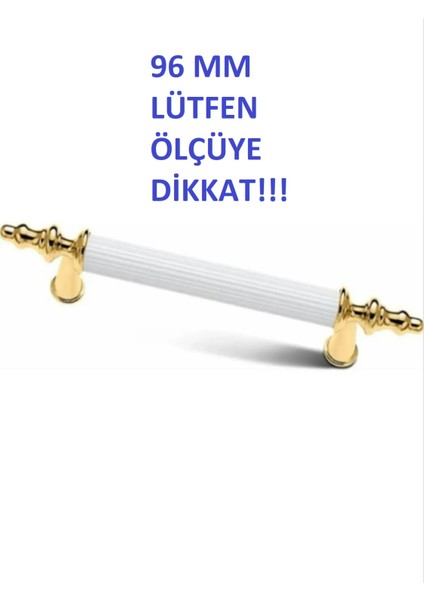 Efsun Kulp Altın Beyaz 96 mm Metal Kulp Mobilya Kulp Dolap Kulp